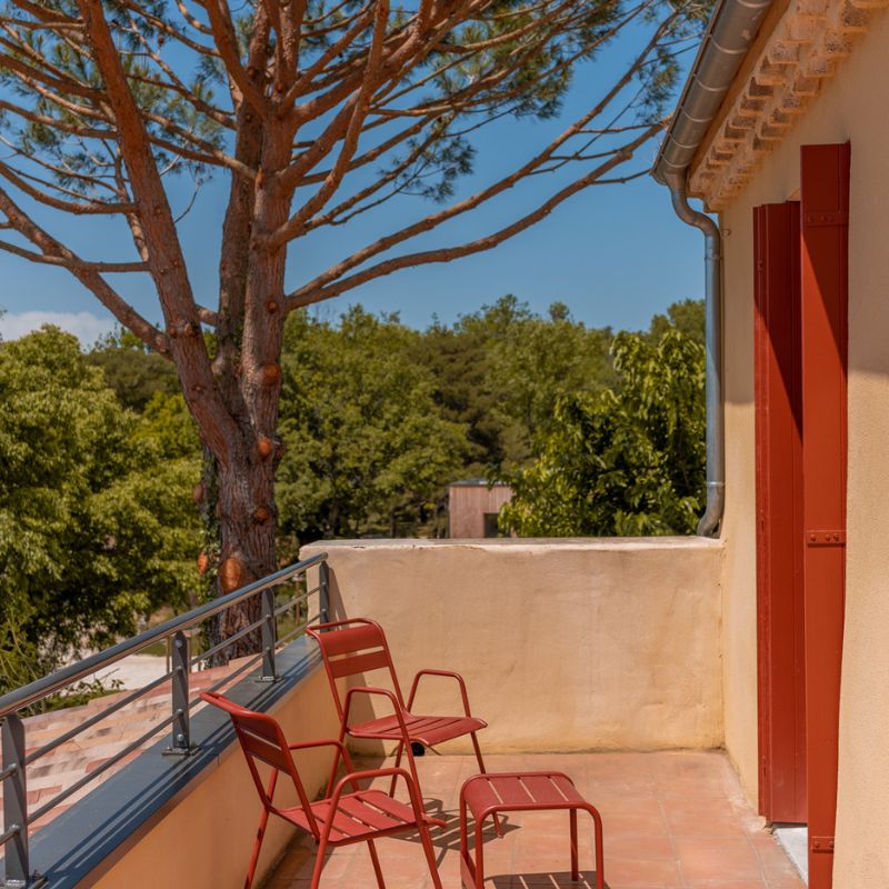 Chambre avec terrasse de la Ferme au Domaine de Chabotte